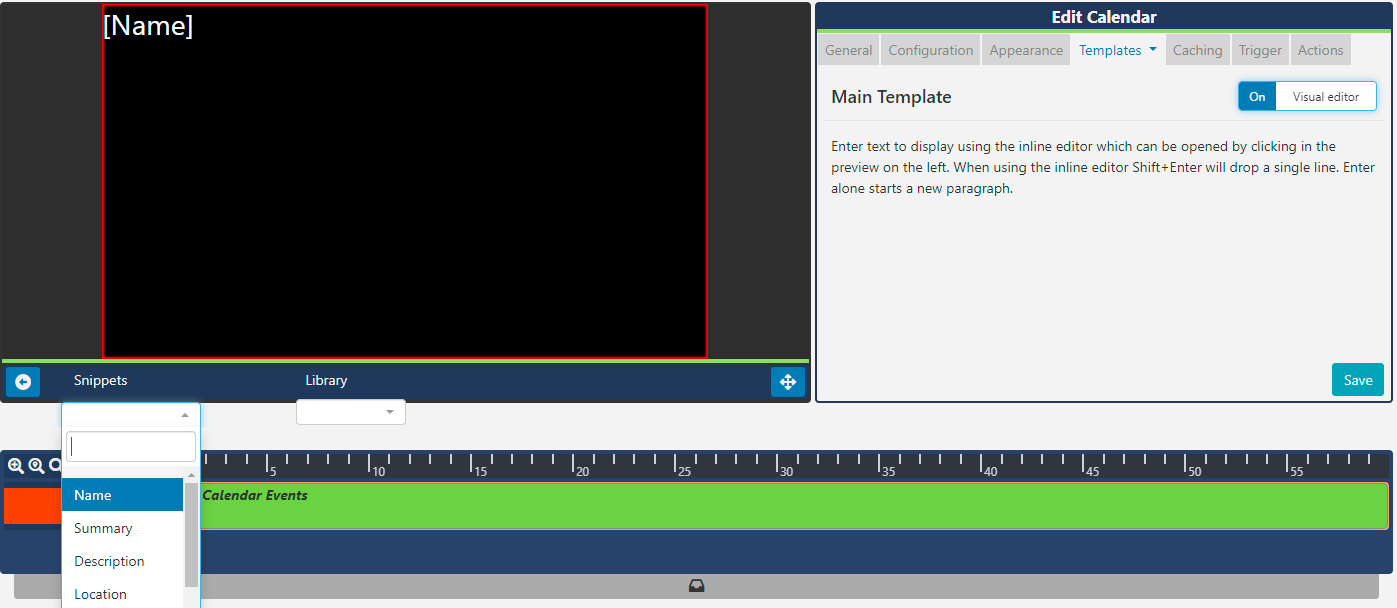 Calendar Main Editor